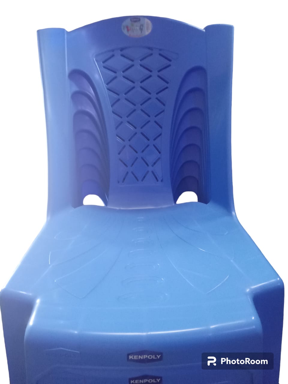 3 Pieces of Kenpoly Plastic Armless Durable chairs color blue
