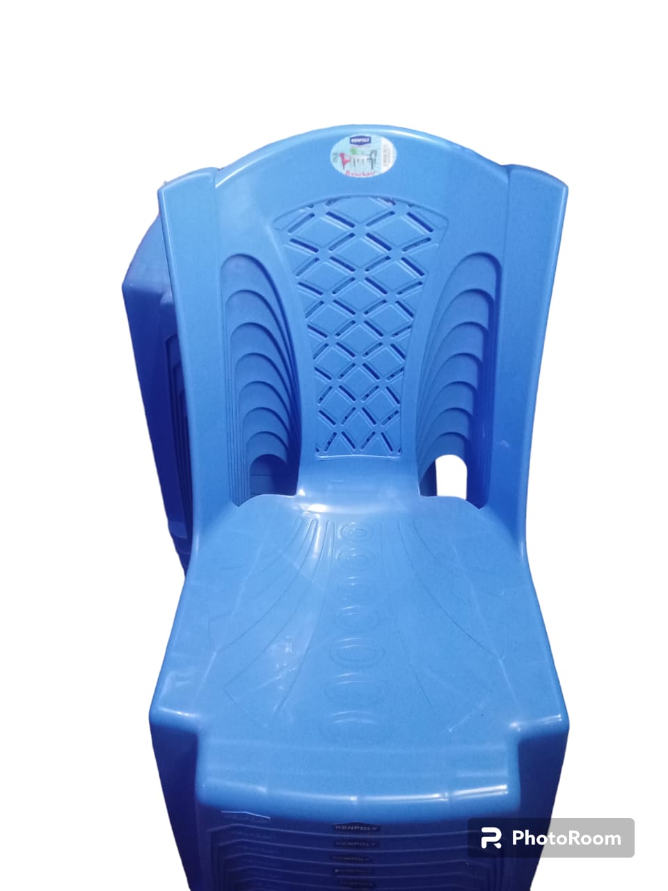 3 Pieces of Kenpoly Plastic Armless Durable chairs color blue