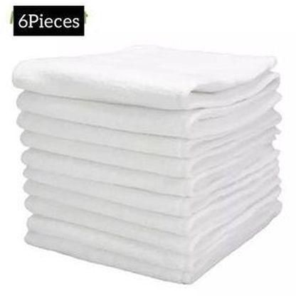 6 Pieces Of BABY NAPPIES THICK COTTON Pure White