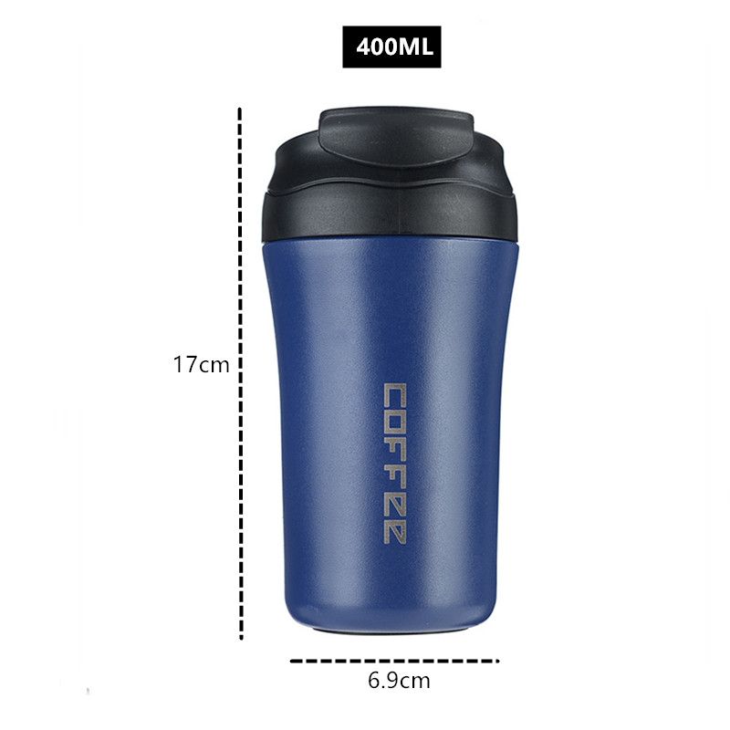 400ml unbreakable coffee thermocup with 2 locking outlets Stainless Steel Coffee Cup 400ML Thermos Mug Leak-Proof Thermos Travel Thermal Vacuum Flask Insulated Cup Water Bottle