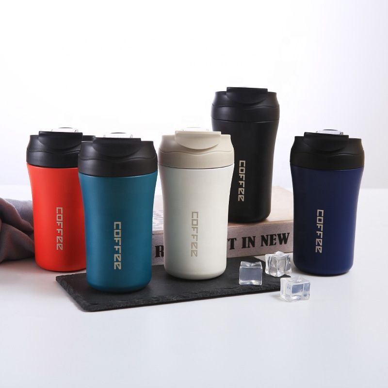 400ml unbreakable coffee thermocup with 2 locking outlets Stainless Steel Coffee Cup 400ML Thermos Mug Leak-Proof Thermos Travel Thermal Vacuum Flask Insulated Cup Water Bottle