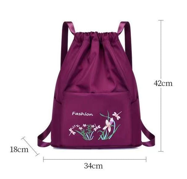 Foldable flower back pack aesthetic bag for ladies