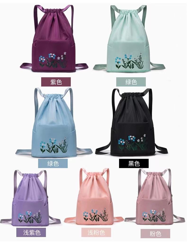 Foldable flower back pack aesthetic bag for ladies