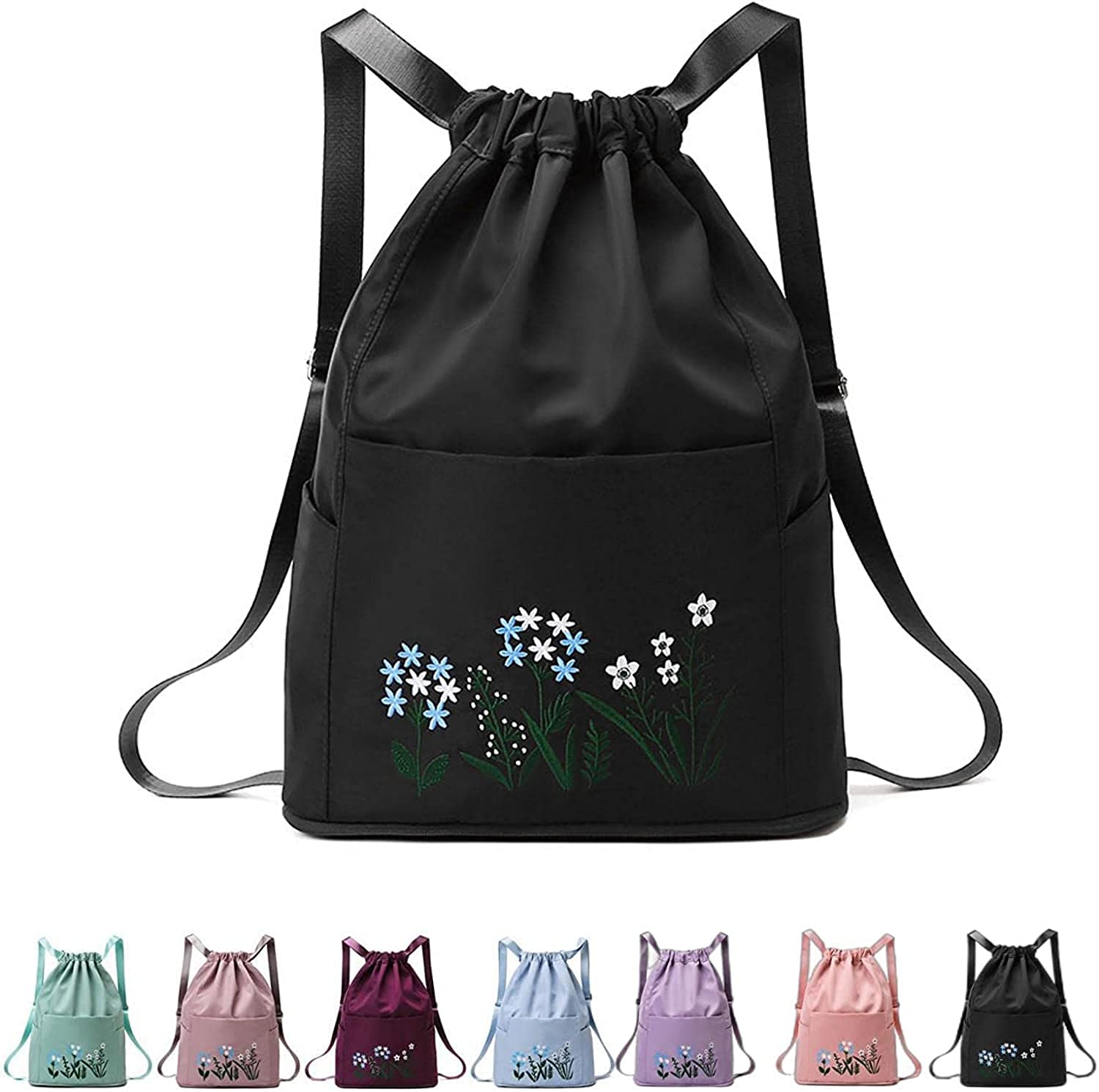 Foldable flower back pack aesthetic bag for ladies