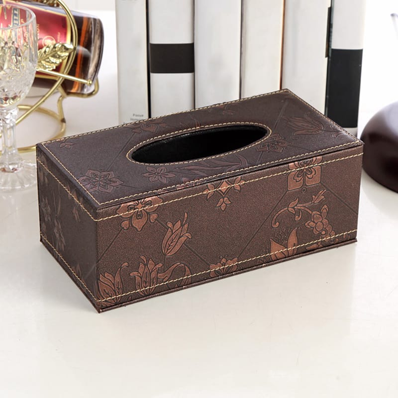 Leather box serviet holder with magnetic lock aesthetic and durable