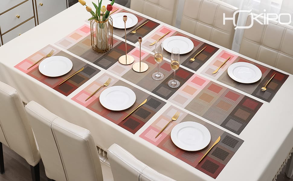 6Pcs table PVC table mats aesthetic for food serving