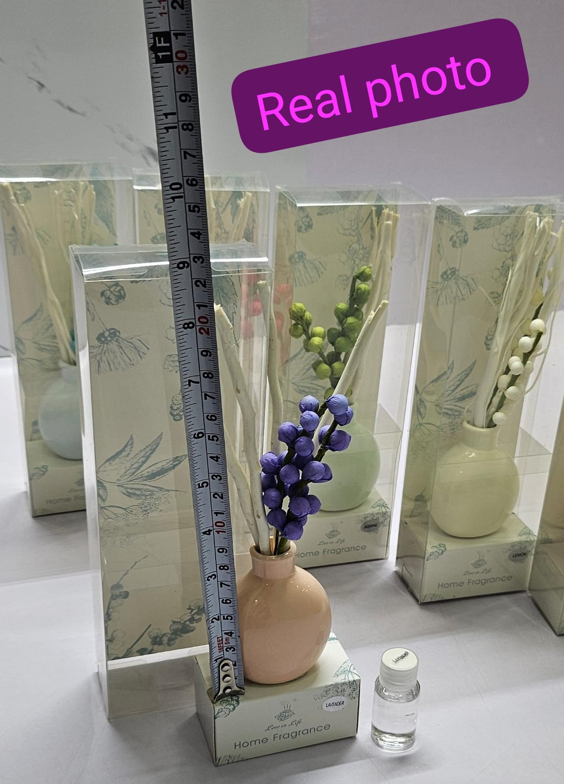 Decorative flowers &ceramic vase Reed diffuser  with 50ml long lasting essential oil LAVENDER,LILY,OCEAN,ROSE,JASMINE