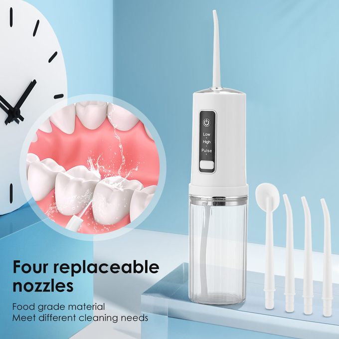 3 Modes USB Rechargeable Dental Floss 4 Clean Heads Oral Irrigator