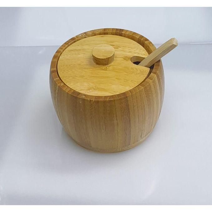 320ml Bamboo sugar dish with bamboo teaspoon