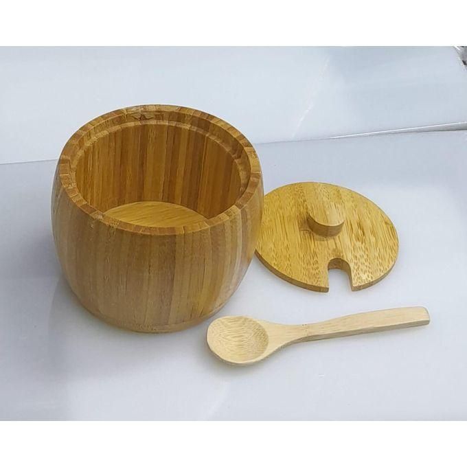 320ml Bamboo sugar dish with bamboo teaspoon