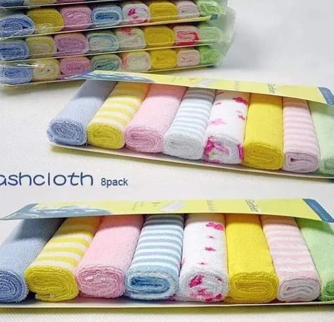 Washcloth pack of 8 pcsan amazing feeling to wash your kid using a soft, absorbent, fluffy washclothes in a warm shower! Made of 100% cotton fabric, these washcloth towel possess breathable characteri