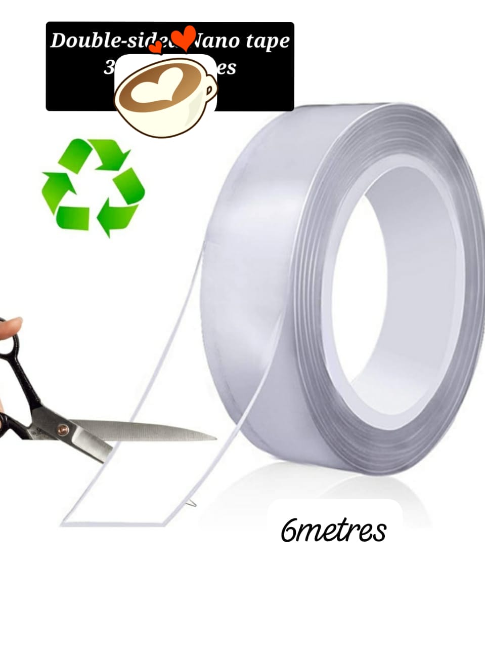 QUALITY  6M DOUBLE SIDED NANO TAPEStrong Sticky Nano Tape: The PU gel transparent adhesive tape is stronger than regular tapes, no damage to surface by drilling holes NOTE: You are suggested to soften