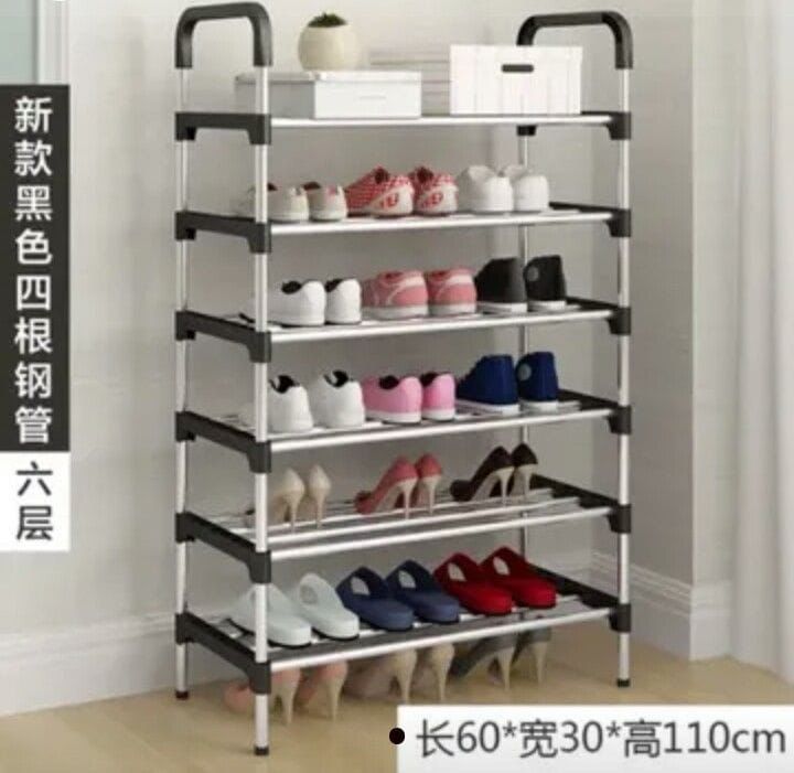 *Executive shoe rack*😻 *6 Layers  .... 🥸 *7 Layers  ..... 🤪*Black Color OnlyDescription
1.Composed of steel pipe, high-density moisture-proof and waterproof non-woven fabric, and high-toughness mec
