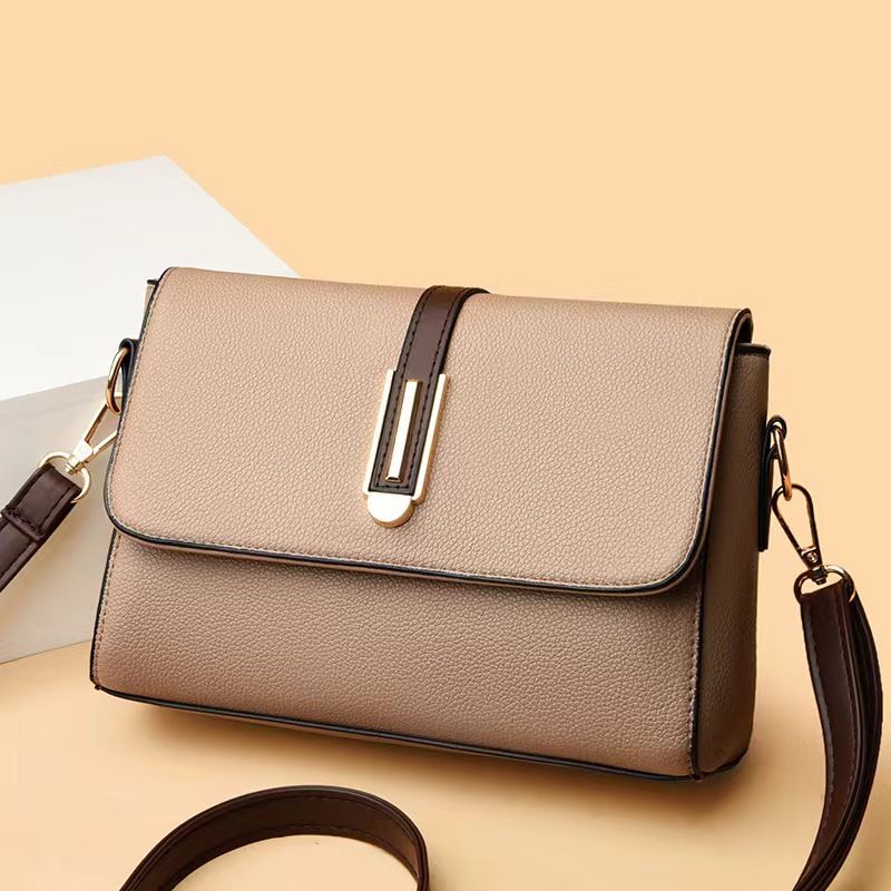 2024 new women's crossbody bag commuter single shoulder tofu bag small square bag cowhide bag women's real leather bag The Quality Of The Whole Network Is First