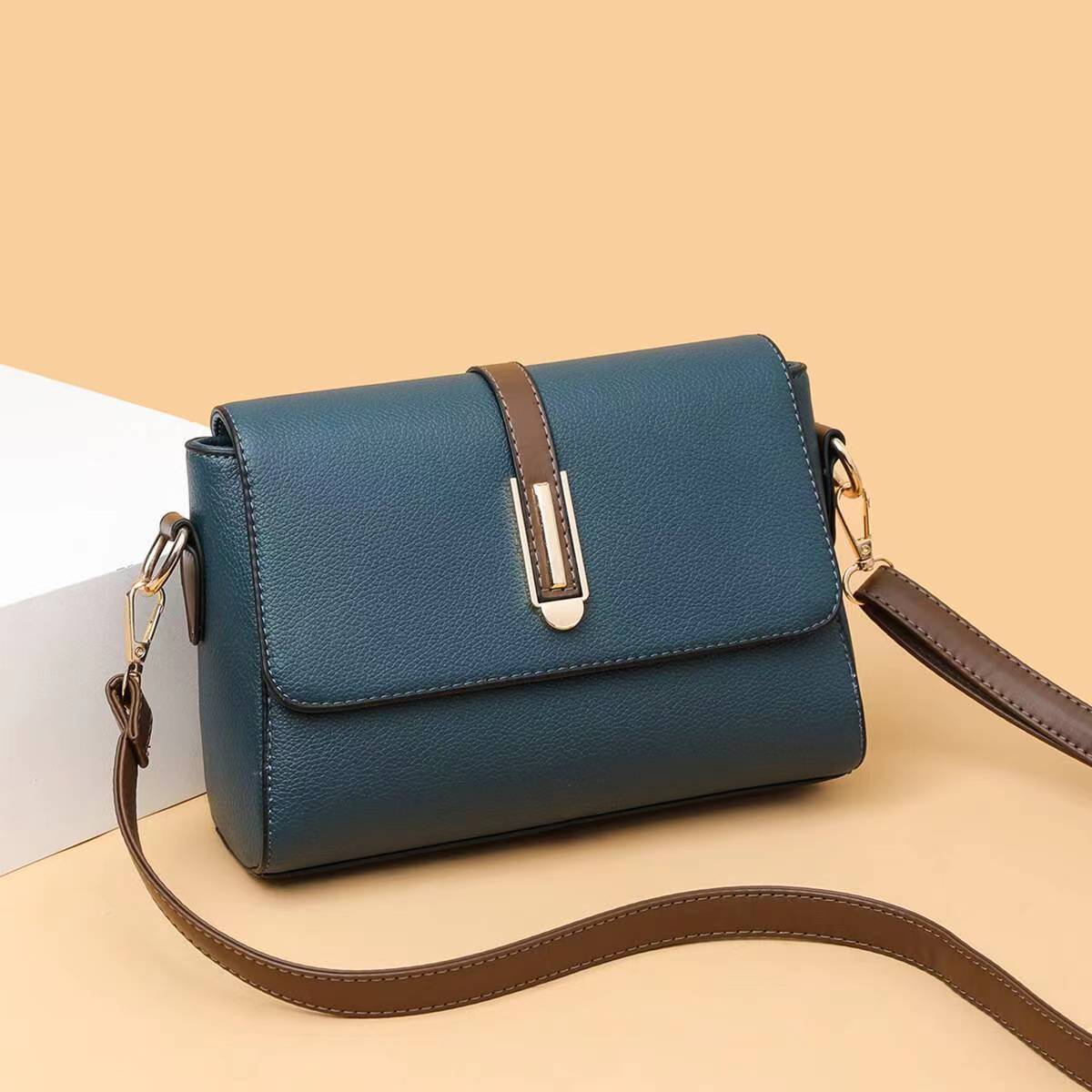 2024 new women's crossbody bag commuter single shoulder tofu bag small square bag cowhide bag women's real leather bag The Quality Of The Whole Network Is First