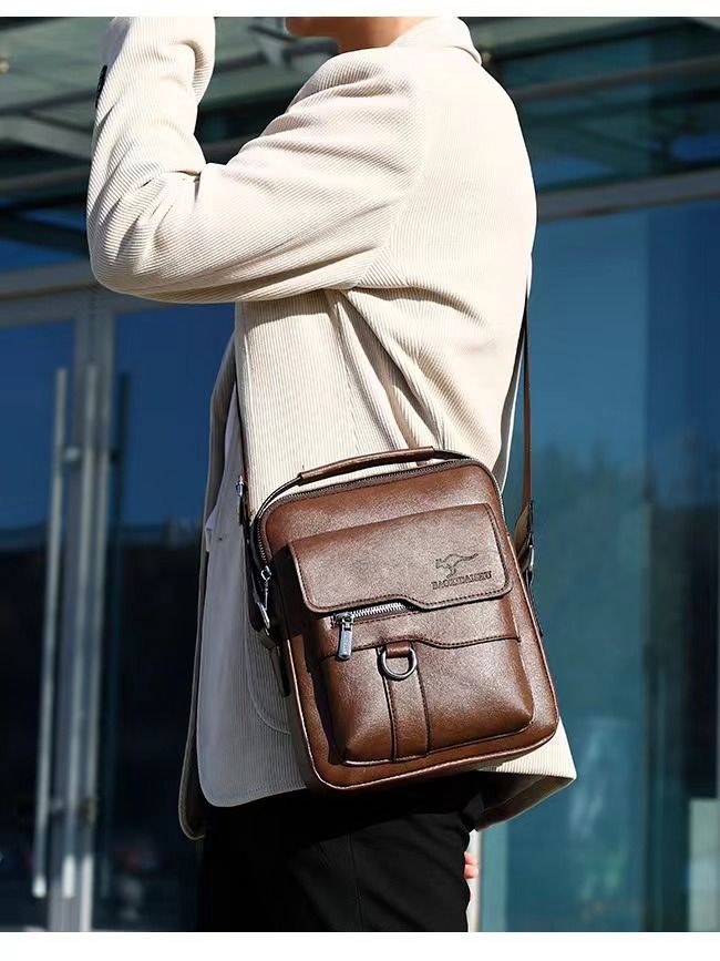 Multifunctional Genuine Leather Texture Men's Shoulder Crossbody Bag Head Layer Cowhide New Hundred Handheld Small Bag The Whole Network Quality First Price Lowest