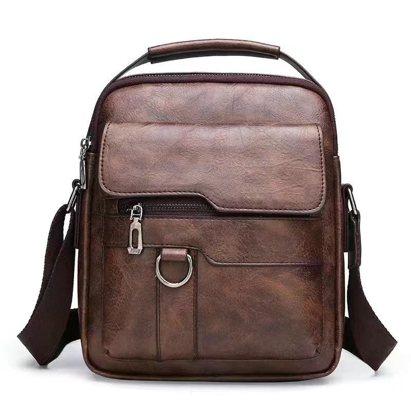 Multifunctional Genuine Leather Texture Men's Shoulder Crossbody Bag Head Layer Cowhide New Hundred Handheld Small Bag The Whole Network Quality First Price Lowest