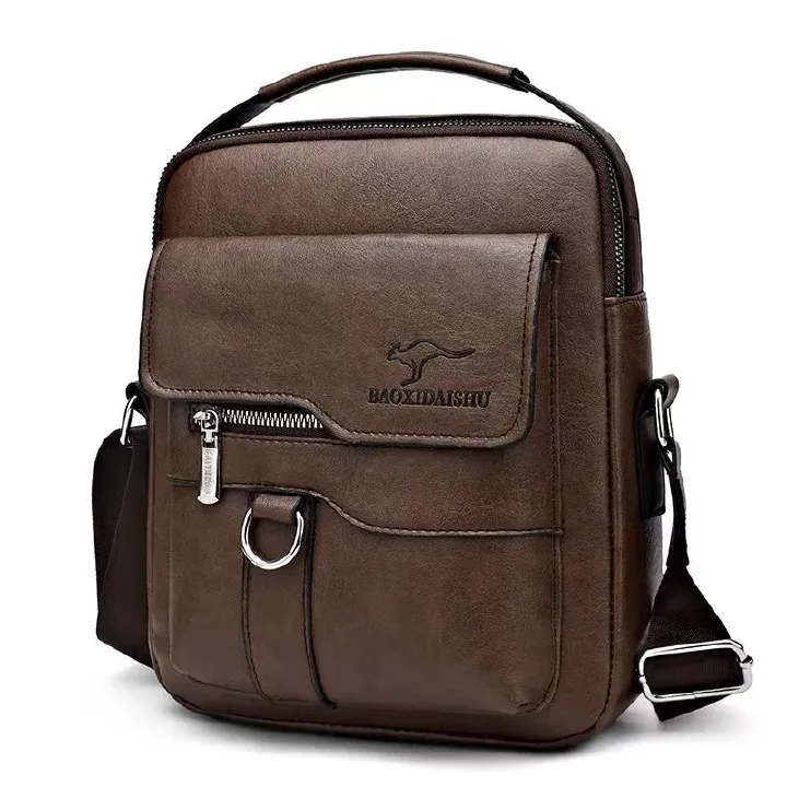 Multifunctional Genuine Leather Texture Men's Shoulder Crossbody Bag Head Layer Cowhide New Hundred Handheld Small Bag The Whole Network Quality First Price Lowest