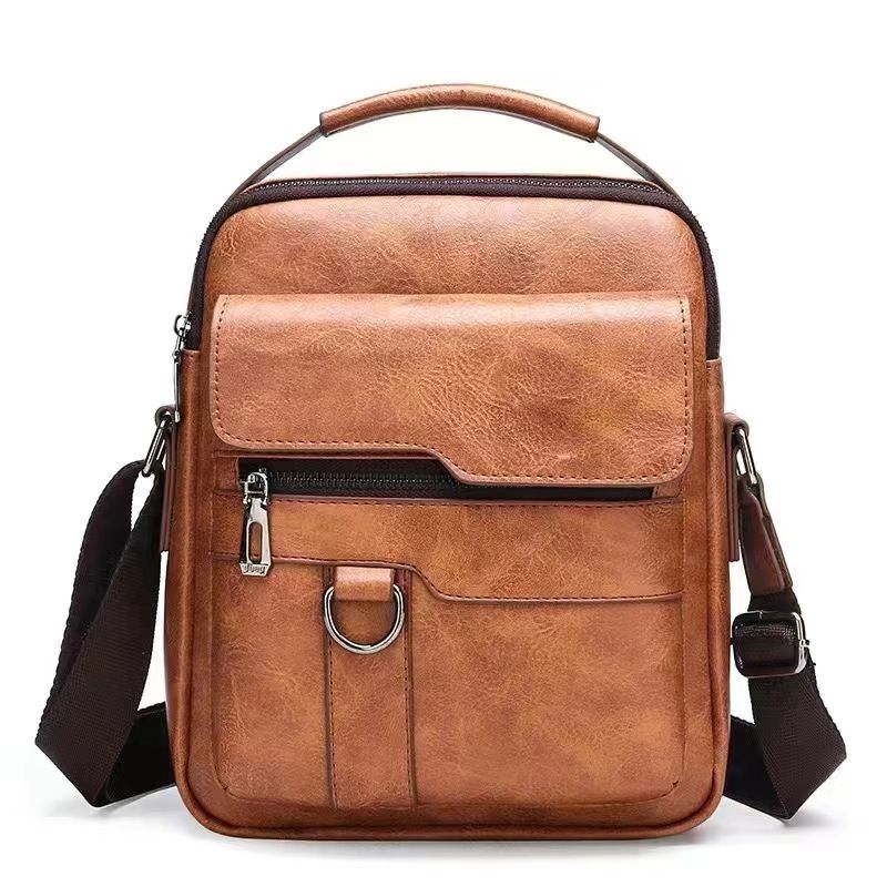 Multifunctional Genuine Leather Texture Men's Shoulder Crossbody Bag Head Layer Cowhide New Hundred Handheld Small Bag The Whole Network Quality First Price Lowest