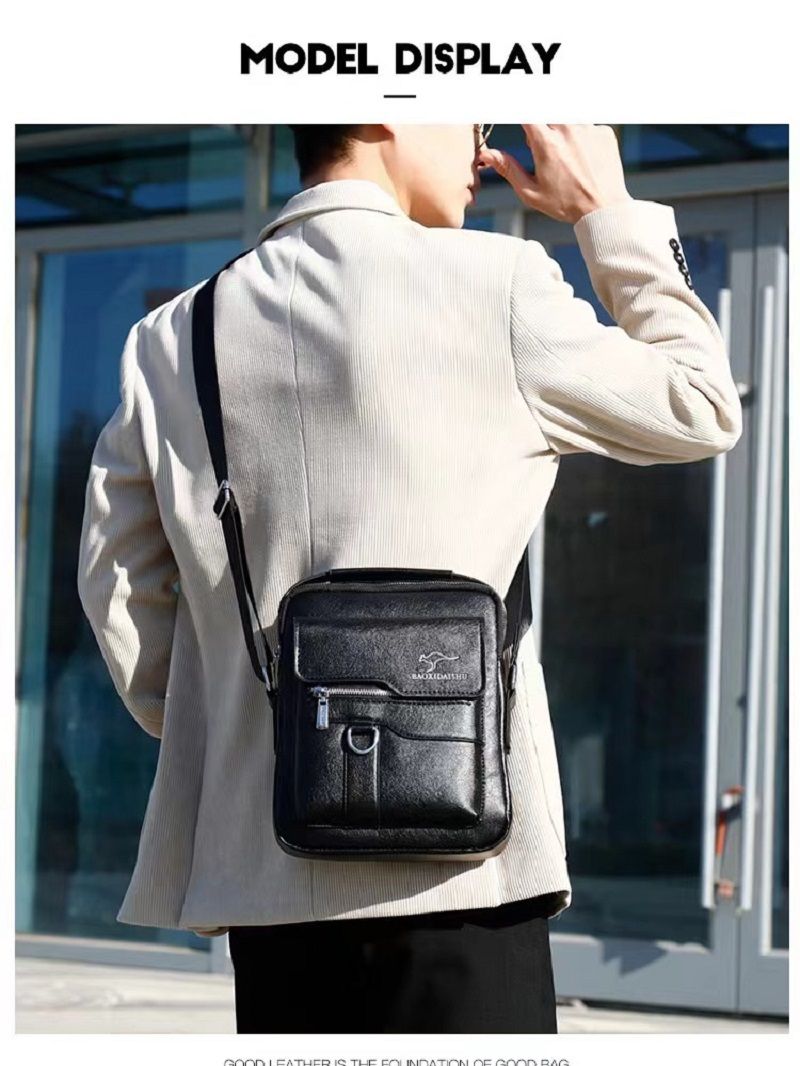 Multifunctional Genuine Leather Texture Men's Shoulder Crossbody Bag Head Layer Cowhide New Hundred Handheld Small Bag The Whole Network Quality First Price Lowest