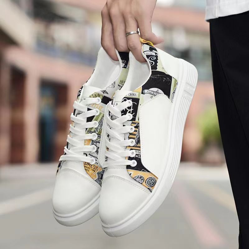 Have 45 size--Men shoes Sneakers Sports Waterproof water shoes Yellow and white alternating design Fashionable and high-end Thick bottom wear-resistant Men's Gift