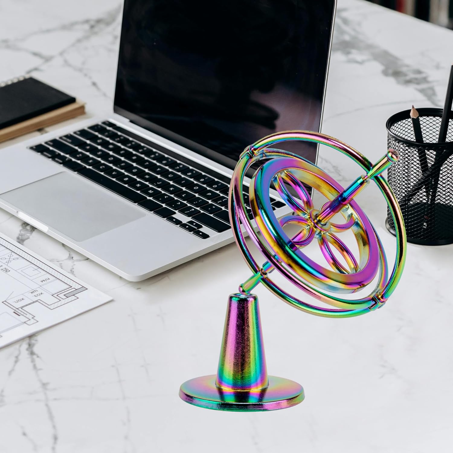 gyroscope Toy Anti Gravity Rotating Desk Gyroscope Yo-Yos Flying Motion Balance Physics Toy Educational Training Gift