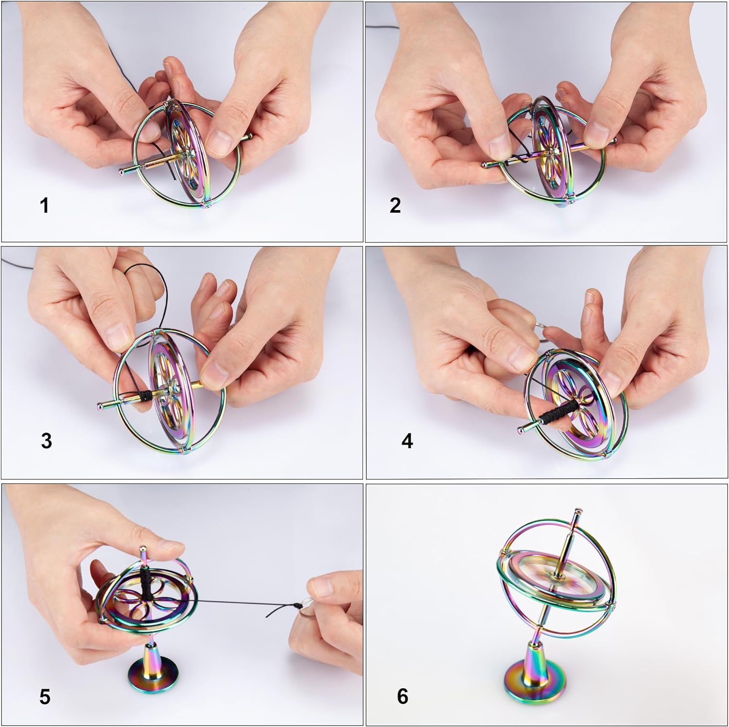 gyroscope Toy Anti Gravity Rotating Desk Gyroscope Yo-Yos Flying Motion Balance Physics Toy Educational Training Gift