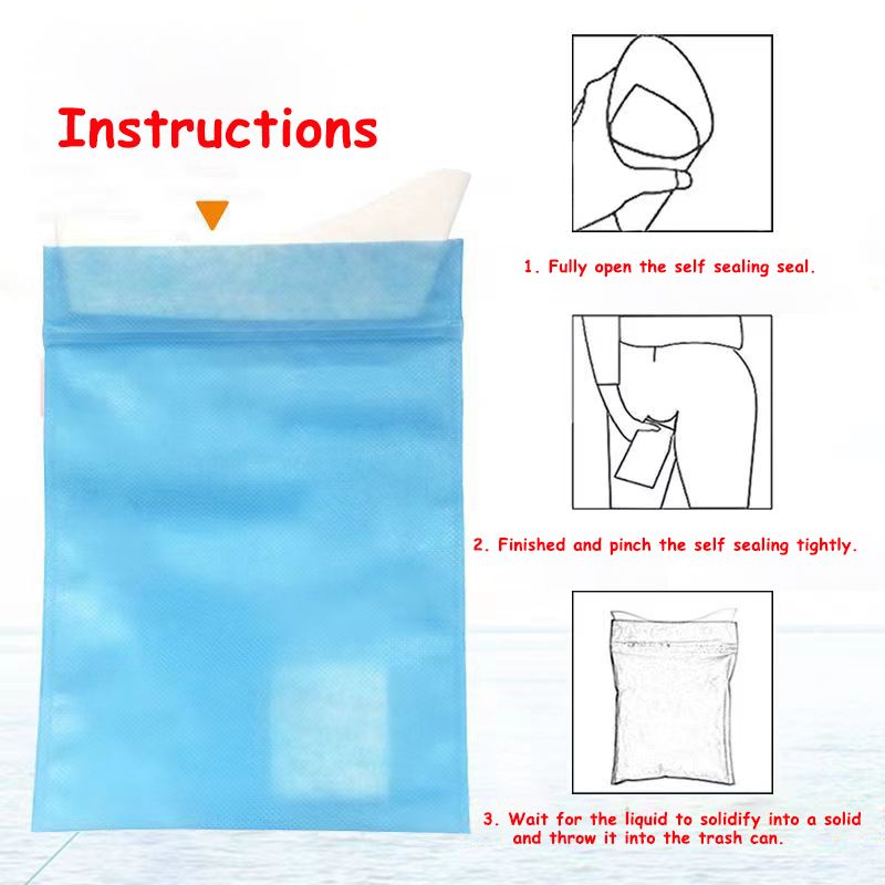 4pcs Disposable portable toilet emergency urine bag 14.8cm large 600ML caliber Autosoluble water absorbing bagUnisexGiving a fig leaf as a gift