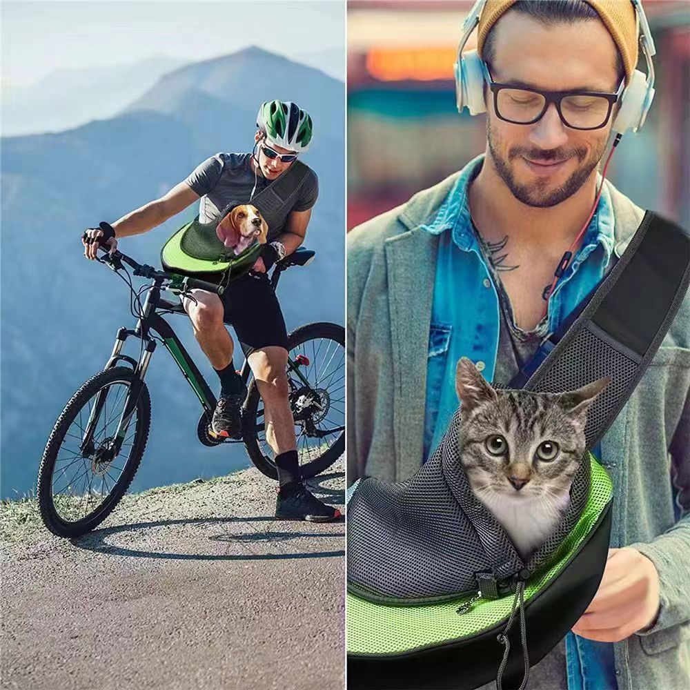 Pet Shoulder Travel Bag Great Puppy Carrier Sling Hands-Free for Walking Your Pet Dog Cat Pet Puppy Outdoor Reversible Pouch Mesh Shoulder Carry Bag Tote Handbag Carrier