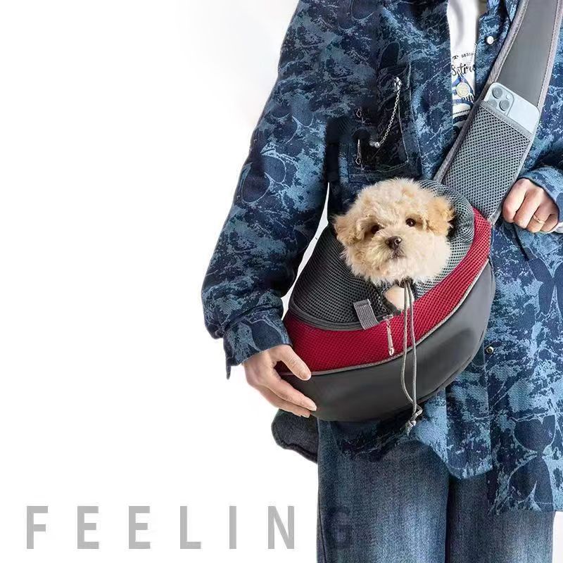 Pet Shoulder Travel Bag Great Puppy Carrier Sling Hands-Free for Walking Your Pet Dog Cat Pet Puppy Outdoor Reversible Pouch Mesh Shoulder Carry Bag Tote Handbag Carrier