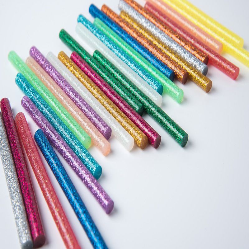 Colored Hot Melt Adhesive Stick 7 * 100mm Macaron Colorful Flash Handmade DIY Super Adhesive Stick
