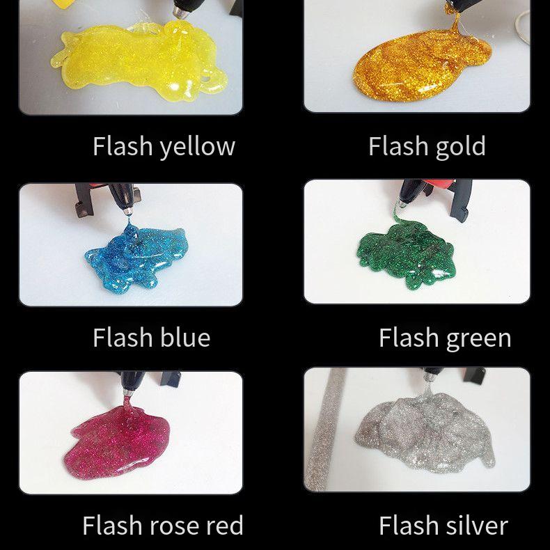 Colored Hot Melt Adhesive Stick 7 * 100mm Macaron Colorful Flash Handmade DIY Super Adhesive Stick