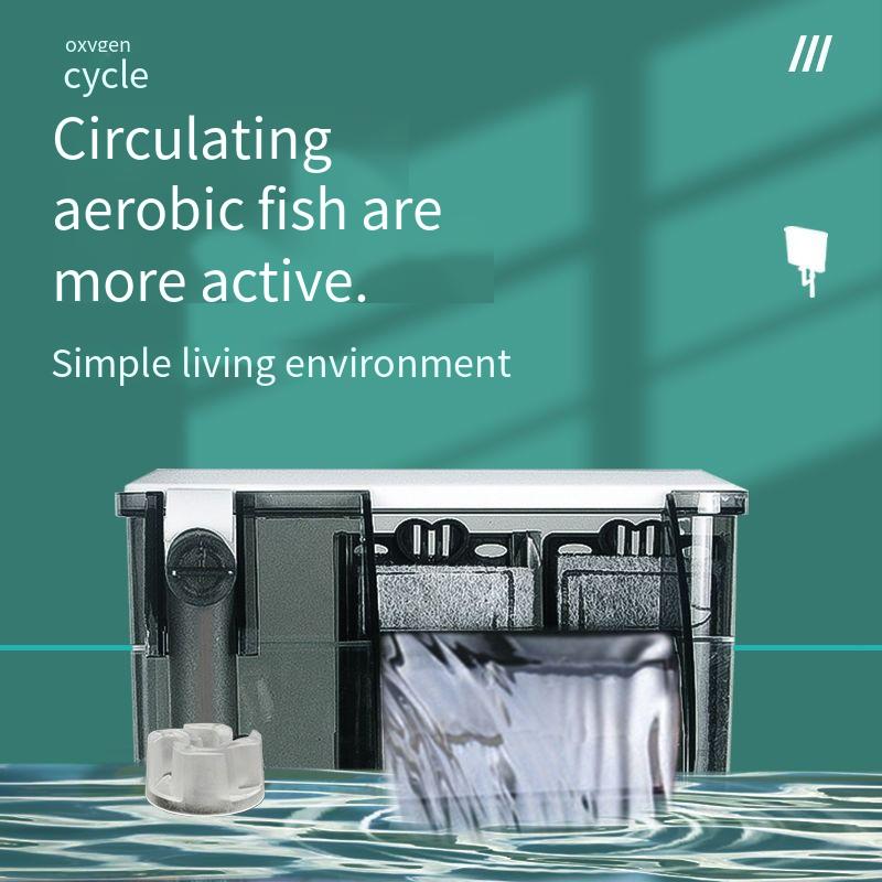 Fish tank waterfall filter Automatic flowing waterfall oxygen pump mute aquarium hanging external small filter