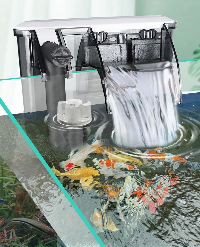 Fish tank waterfall filter Automatic flowing waterfall oxygen pump mute aquarium hanging external small filter