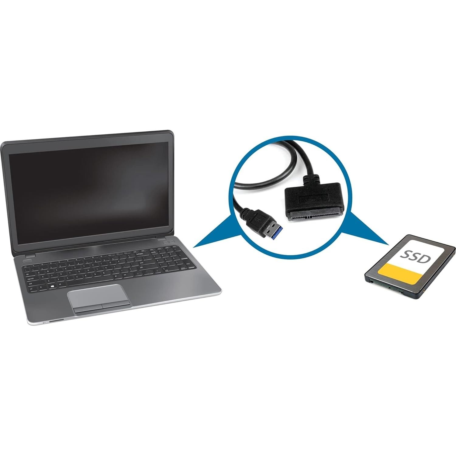 SATA to USB Cable - USB 3.0 to 2.5” SATA III Hard Drive Adapter External Converter for SSD/HDD Data Transfer Optical Drives