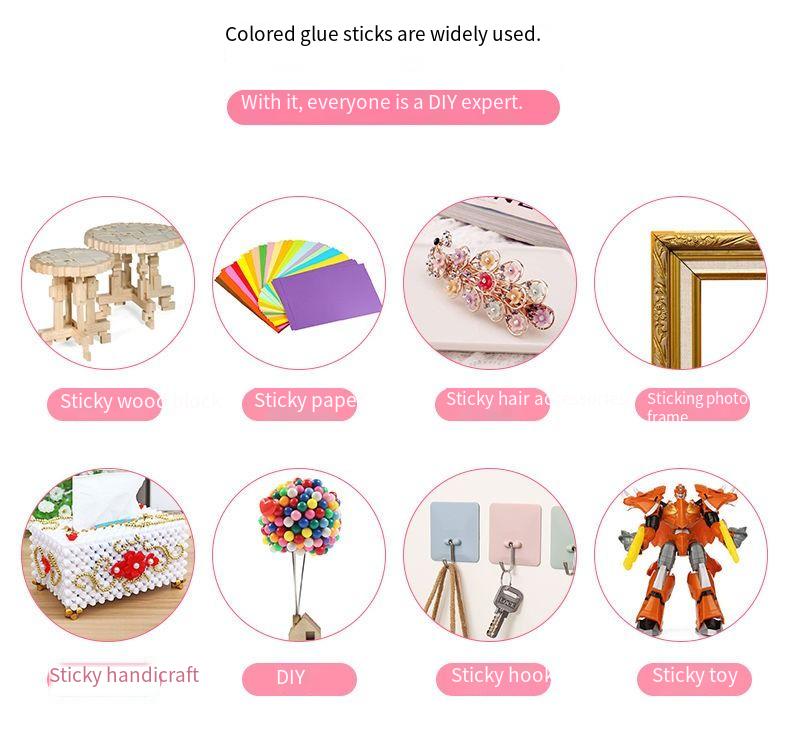 30pcs 7X250mm colorful hot melt adhesive sticks strong and high-viscosity color adhesive tape is suitable for inserting into 7mm glue gun