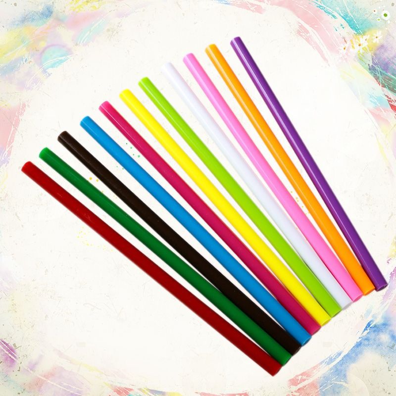 30pcs 7X250mm colorful hot melt adhesive sticks strong and high-viscosity color adhesive tape is suitable for inserting into 7mm glue gun