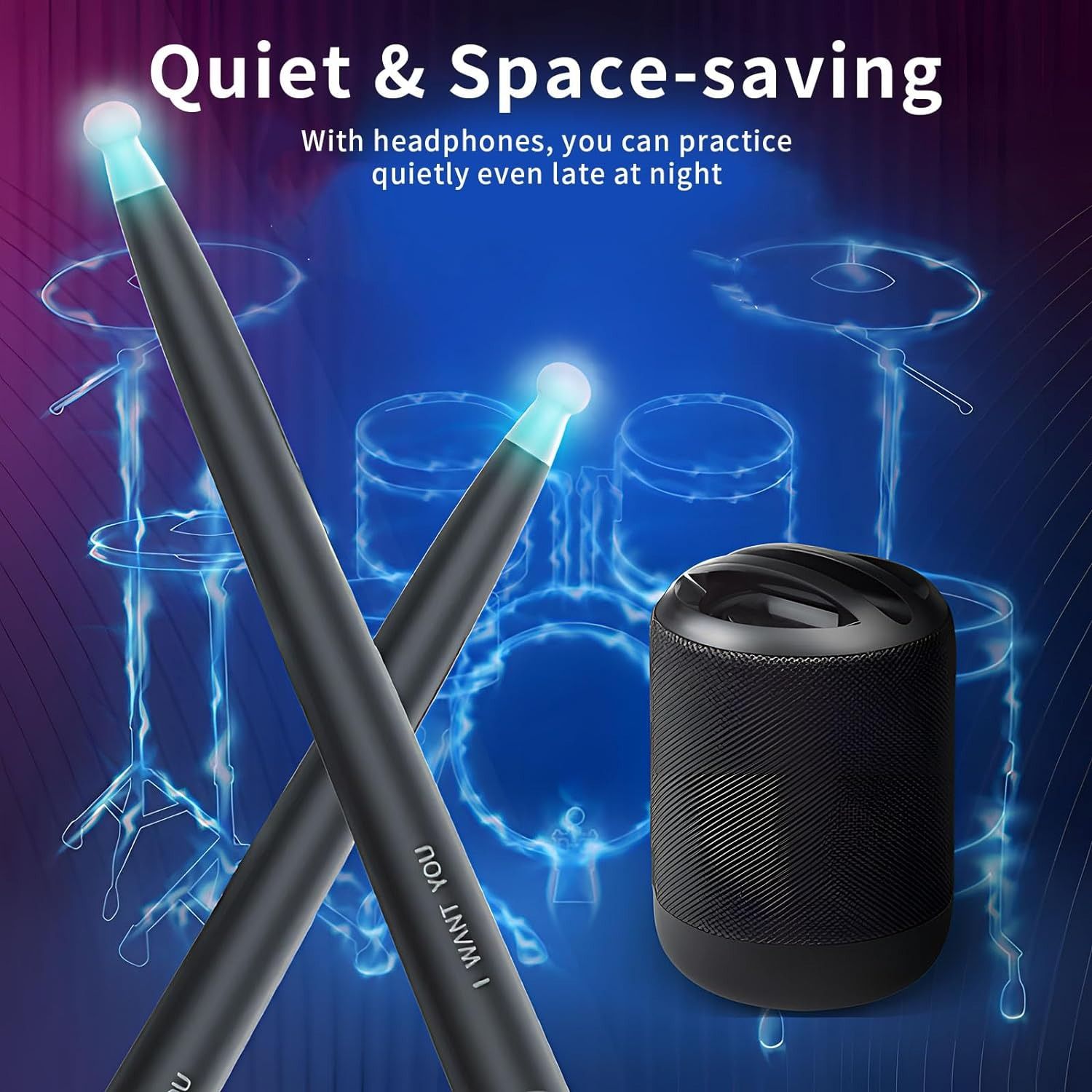 Air Drum Set Electronic Drum Set,Portable Quiet Air Dum set, USD MIDI Function Gift for Kids Adults Dum Beginners Practitioners