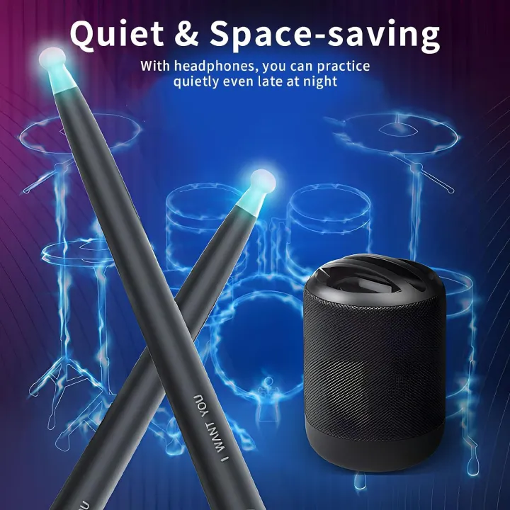 Air Drum Set Electronic Drum Set,Portable Quiet Air Dum set, USD MIDI Function Gift for Kids Adults Dum Beginners Practitioners