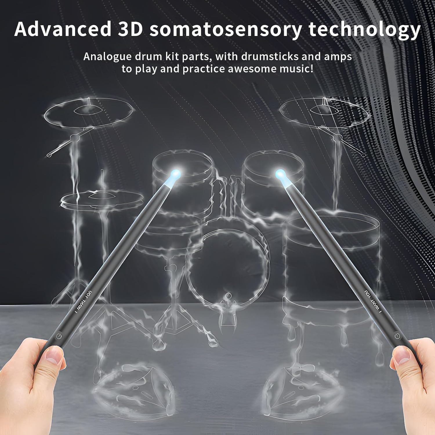 Air Drum Set Electronic Drum Set,Portable Quiet Air Dum set, USD MIDI Function Gift for Kids Adults Dum Beginners Practitioners