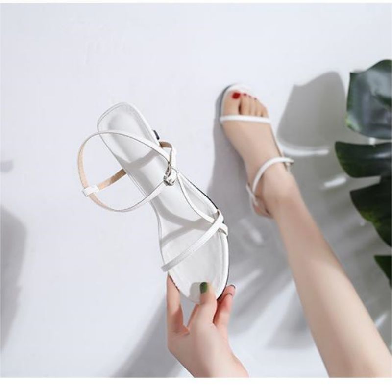 Women's 6.5cm Simple Slimming Slim Open-Toed One-Line Buckle Sandals With High Heels