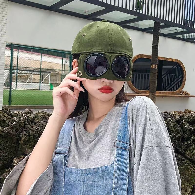 Cute Sun Protection Breathable Windproof Aviator Glasses Baseball Hat Ladies Student Sunglasses Cap Baseball Caps