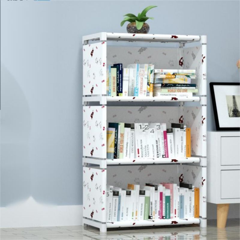 Simple Stair Storage Bookshelf Book Storage Unit Multi-Purpose Cube Toy Clothes Economic Floor Tool Cabinet Portable Wardrobes  White,93*41*29cm