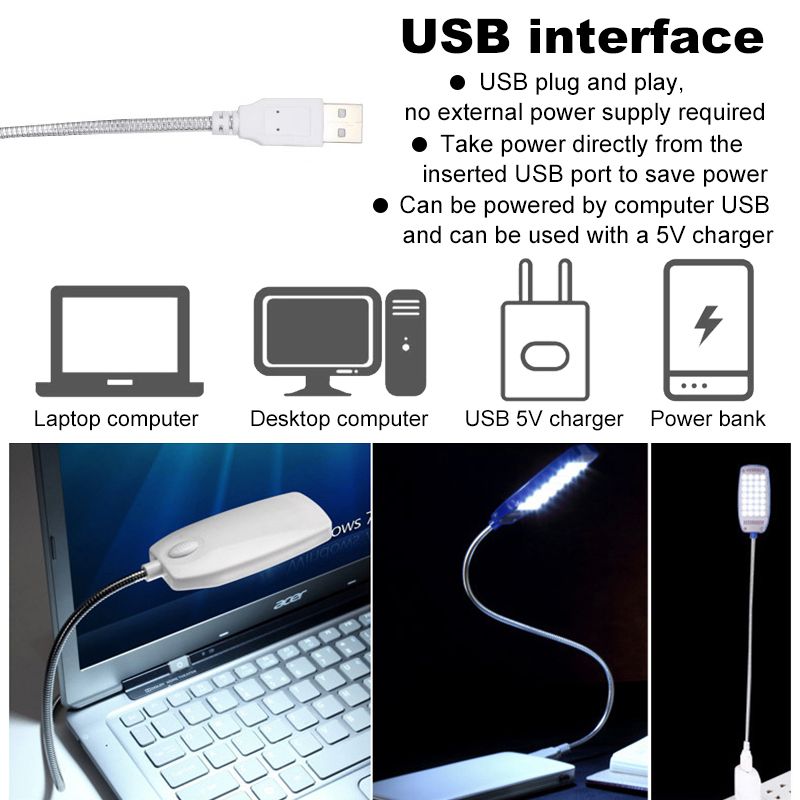USB table lamp night light high-brightness LED with switch small portable study and work eye protection plug-in  USB plug plug and play