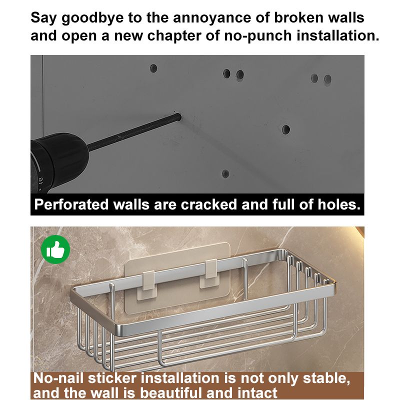 Wall-mounted storage net basket wall-free perforated seamless carbon steel toilet tissue holder bathroom kitchen