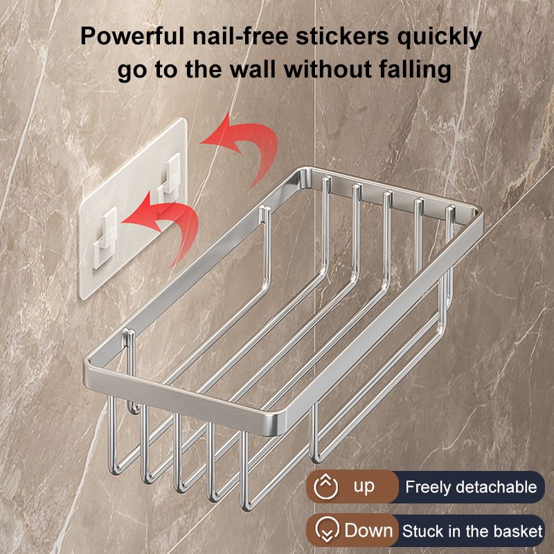 Wall-mounted storage net basket wall-free perforated seamless carbon steel toilet tissue holder bathroom kitchen