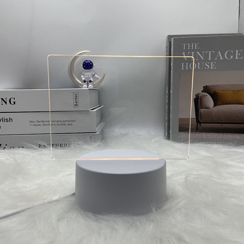 Creative diy message note desk lamp LED tri-colour light 3D night light can be scribbled and wiped USB power supply acrylic ambient light
