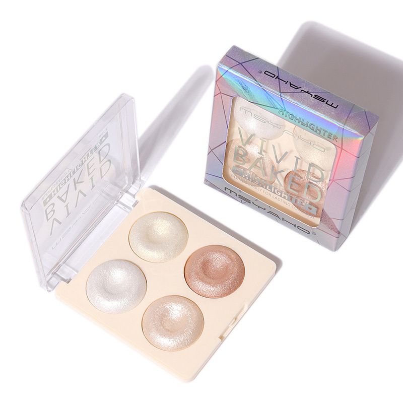 4 Colors Highlighters Pressed Powder Blusher Bronzer Pearl Contour Luminizers Eye shadow