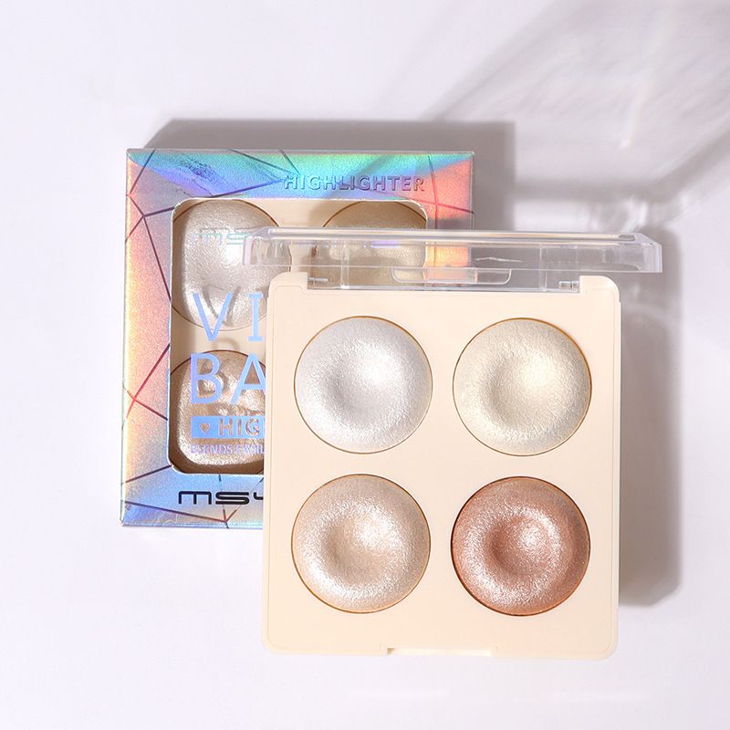 4 Colors Highlighters Pressed Powder Blusher Bronzer Pearl Contour Luminizers Eye shadow