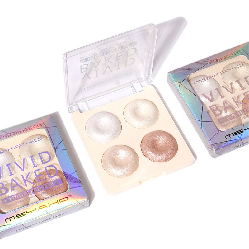4 Colors Highlighters Pressed Powder Blusher Bronzer Pearl Contour Luminizers Eye shadow